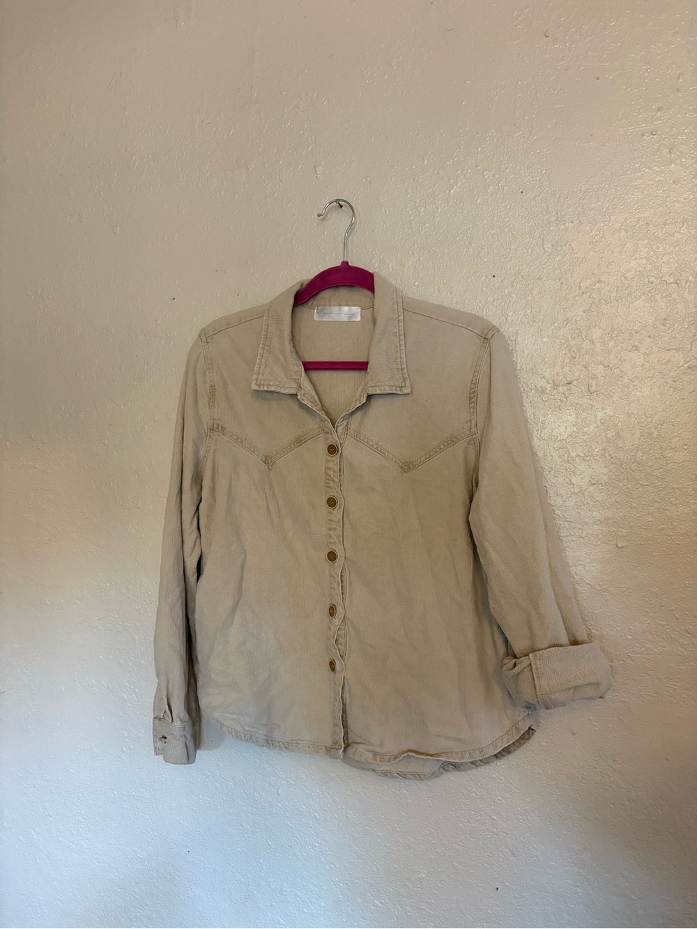 Casual Women's Button-Down Shirt in Beige